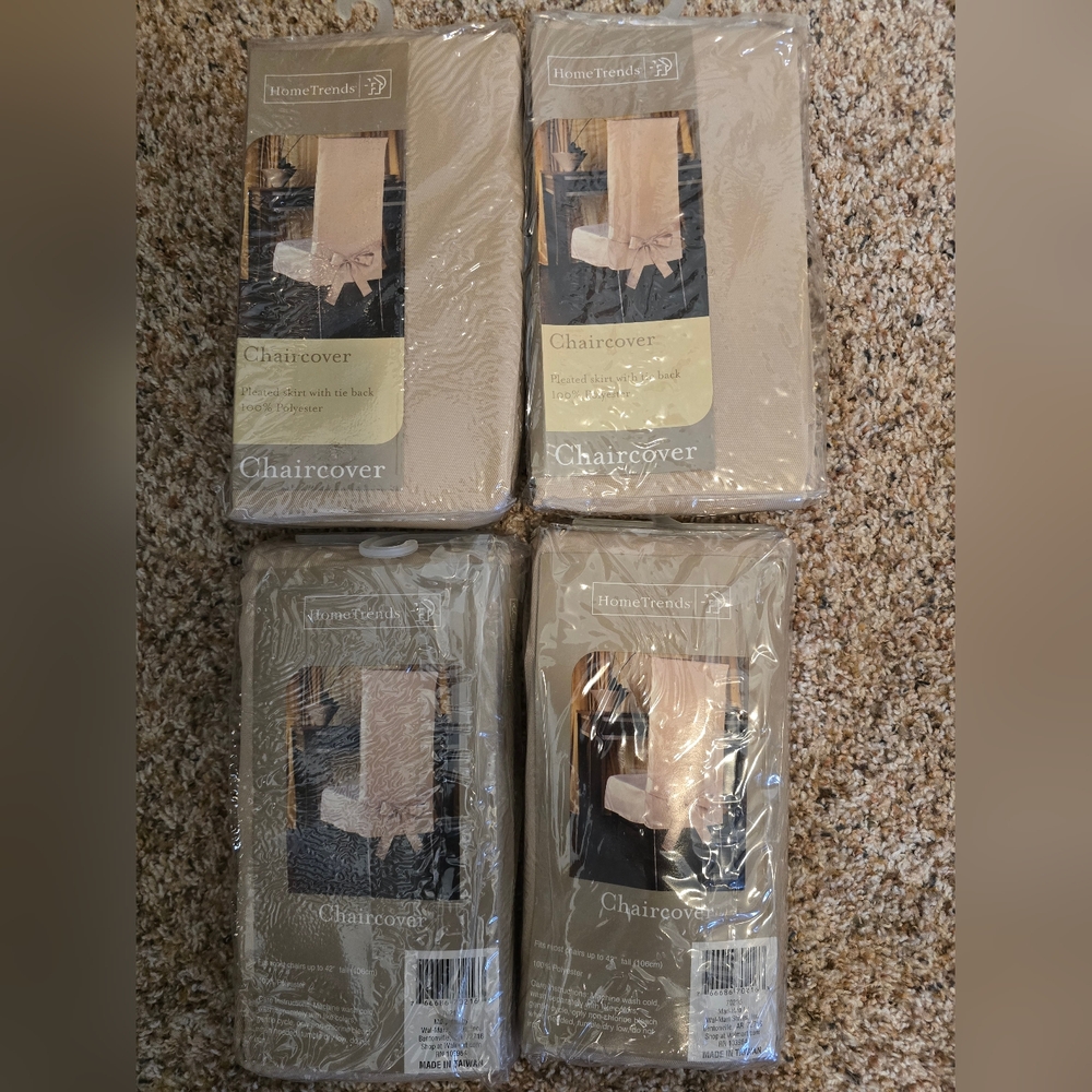 NIB (4) Set of 4 Beige Chair Back Covers